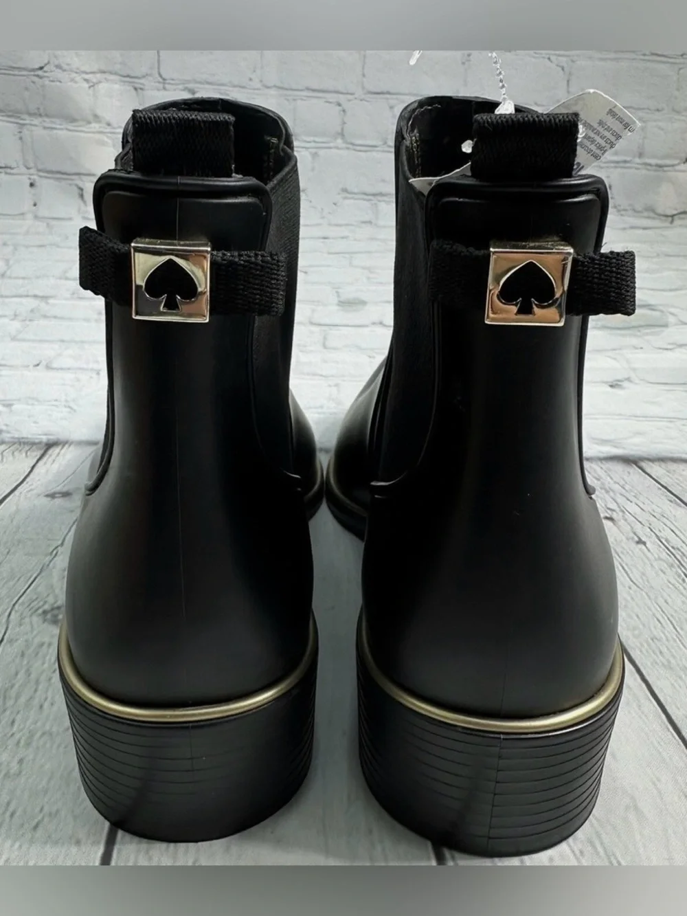 NWOB Kate Spade Womens Sedgewick Black Rain Boots Pull On Size 9
